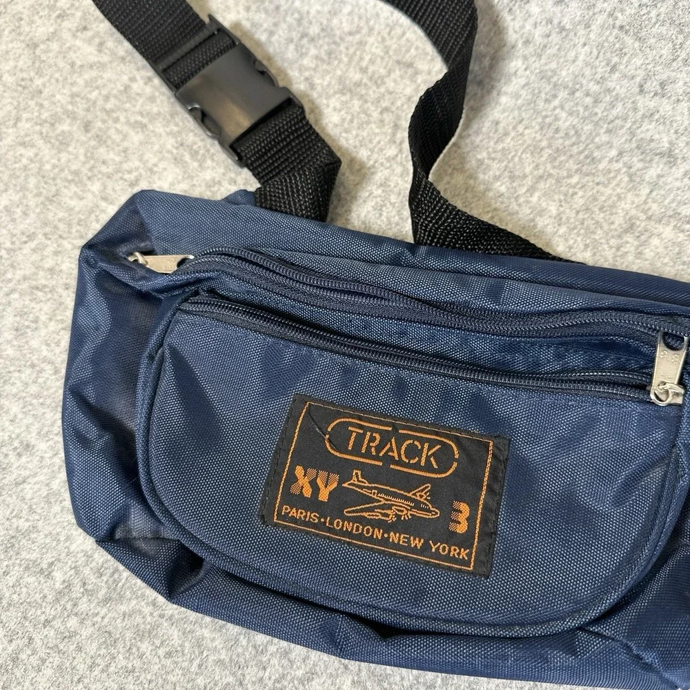 Vintage Fanny Pack‎ Track XY 3 Paris London NY Blue Retro NWOT